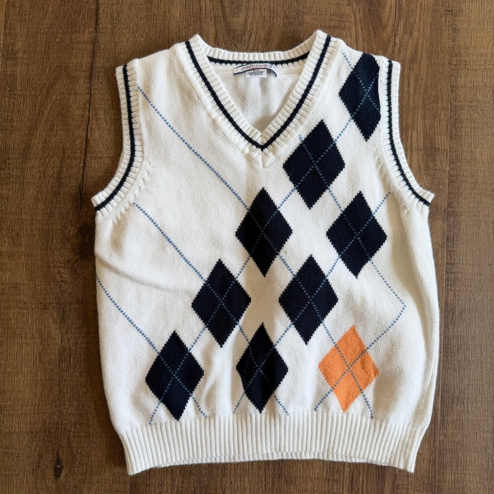 Kitestrings by Hartstrings boys Argyle Sweater Vest 5/6 Preppy Easter